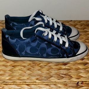 Navy blue sneakers